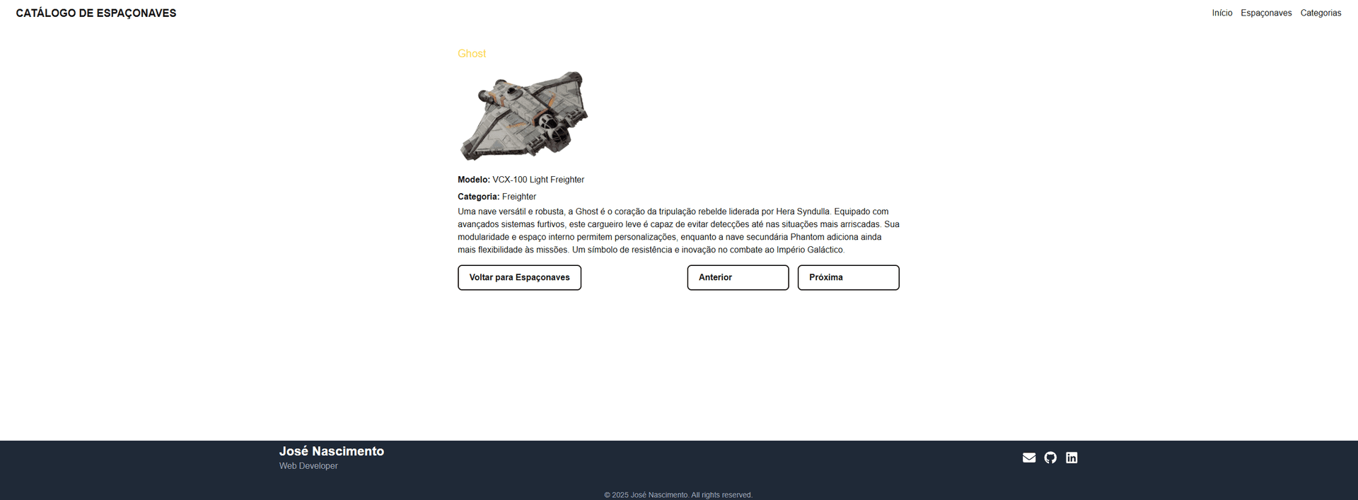 Spaceship Catalog